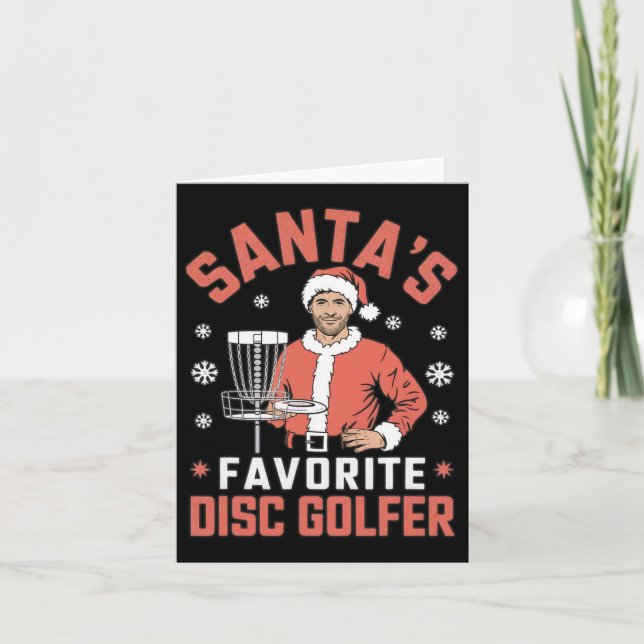 Funny Disc Golf Christmas Men Xmas Disc Golf Santa Card (Front)