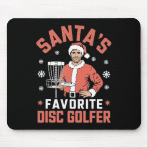 Funny Disc Golf Christmas Men Xmas Disc Golf Santa Mouse Mat