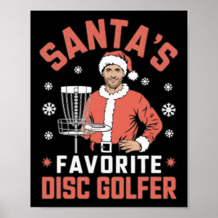 Funny Disc Golf Christmas Men Xmas Disc Golf Santa Poster
