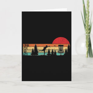 Funny Disc Golf Dad Best Dad By Par Vintage Disc G Card