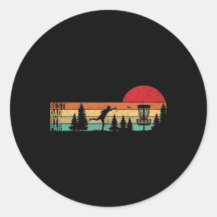 Funny Disc Golf Dad Best Dad By Par Vintage Disc G Classic Round Sticker