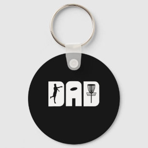 Funny Disc Golf Dad Fathers Day Key Ring