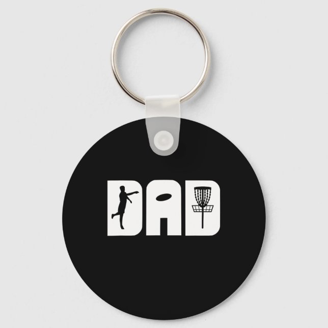 Funny Disc Golf Dad Fathers Day  Key Ring (Front)