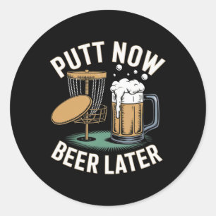 Funny Disc Golf Design For Men Women Disc Golf Bee Classic Round Sticker