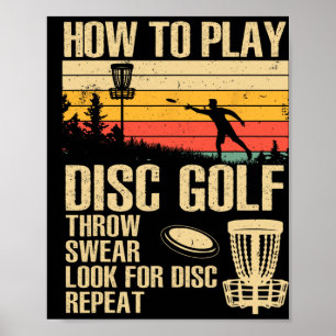 Funny Disc Golf Design For Men Women Disc Golf Pla Poster