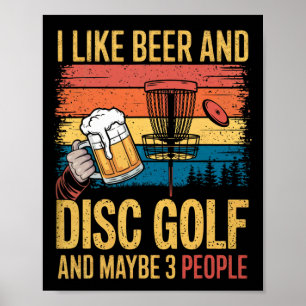 Funny Disc Golf Design For Men Women Disc Golf Pla Poster