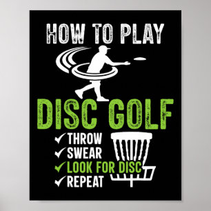 Funny Disc Golf Design, How To Play Disc Golf Poster