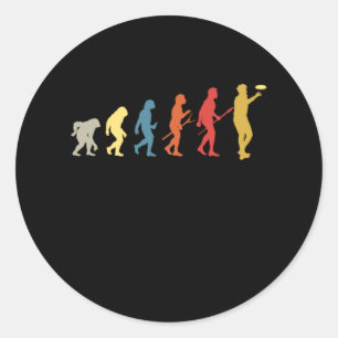 Funny Disc Golf Evolution Gift Vintage Frisbee Classic Round Sticker