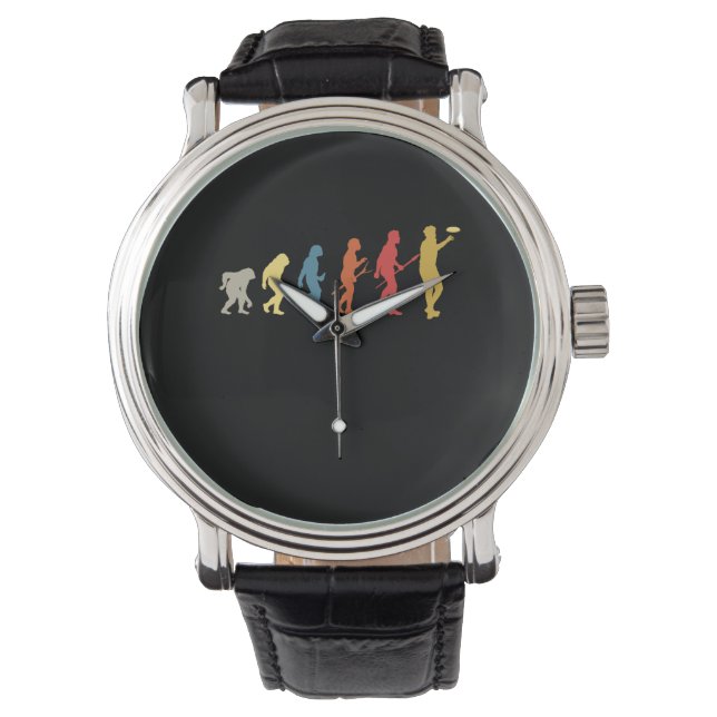 Funny Disc Golf Evolution Gift Vintage Frisbee Watch (Front)