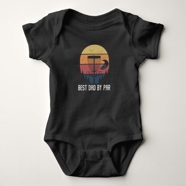 Funny Disc Golf Father Frisbee Dad Baby Bodysuit (Front)
