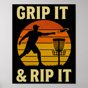 Funny Disc Golf Gift – Putt Happens Cartoon Design Poster