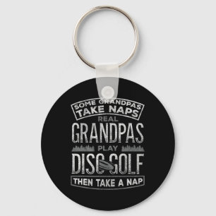 Funny Disc Golf Grandpa Fathers Day Disc Golfing Key Ring