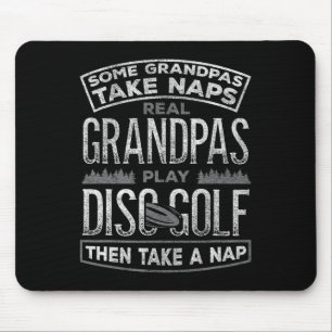 Funny Disc Golf Grandpa Fathers Day Disc Golfing Mouse Mat