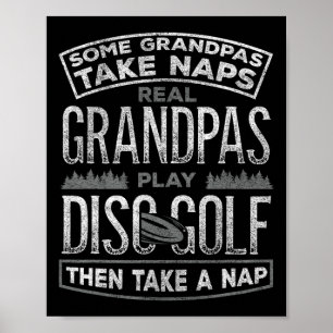 Funny Disc Golf Grandpa Fathers Day Disc Golfing Poster