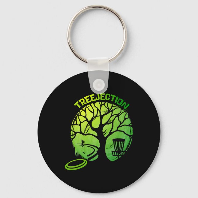 Funny Disc Golf Graphic Tree  Key Ring (Front)
