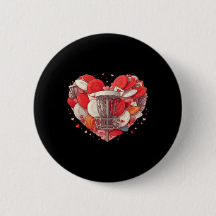 Funny Disc Golf Heart Valentine Disc Golf Womens M 6 Cm Round Badge