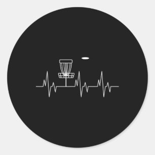 Funny Disc Golf Heartbeat Cute Alternative Sports  Classic Round Sticker