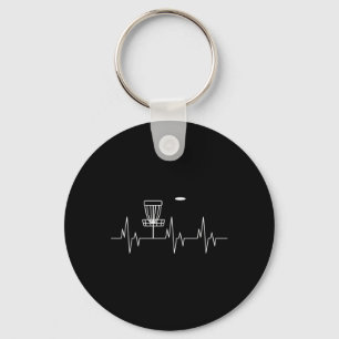 Funny Disc Golf Heartbeat Cute Alternative Sports Key Ring