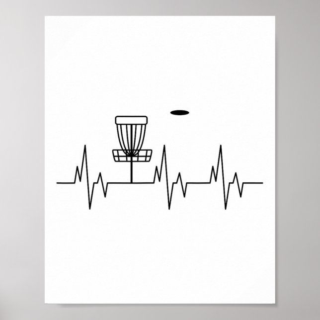 Funny Disc Golf Heartbeat Cute Alternative Sports  Poster (Front)