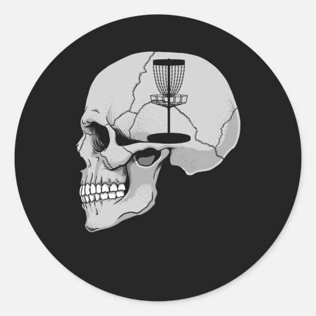 Funny Disc Golf In My Mind Classic Round Sticker (Front)