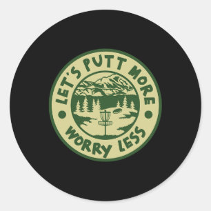 Funny Disc Golf Let's Putt Humour Iii Classic Round Sticker