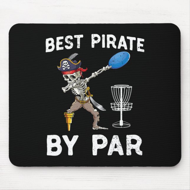 Funny Disc Golf Pirate Skeleton Halloween Frisbees Mouse Mat (Front)