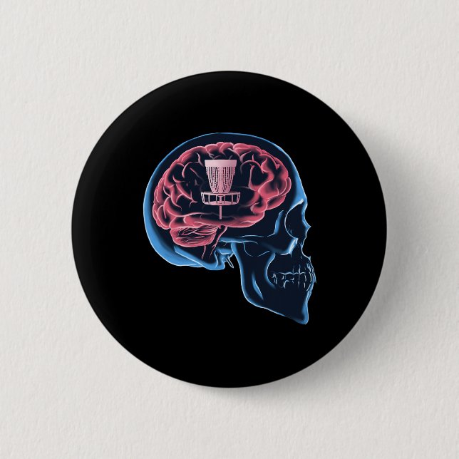 Funny Disc Golf Player Brain Disc Golf Sport  6 Cm Round Badge (Front)