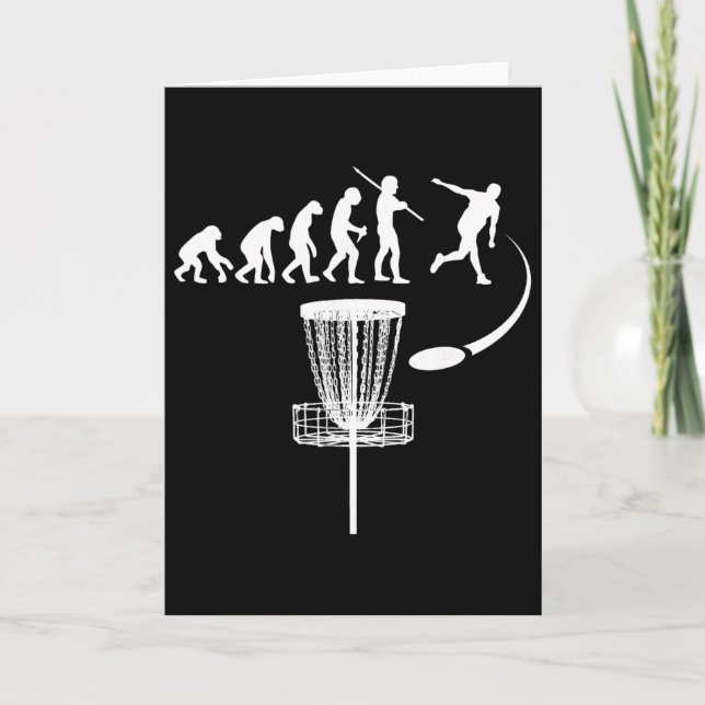 Funny Disc Golf Player Clothes Evolution Humour Me Card (Front)