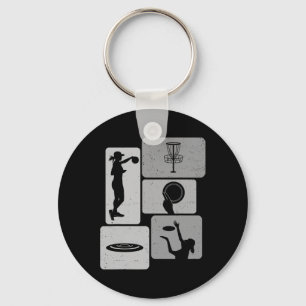 Funny Disc Golf Player Cool Flying Disc Sports Ent Key Ring