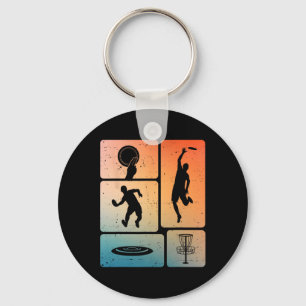 Funny Disc Golf Player Cool Flying Disc Sports Ent Key Ring