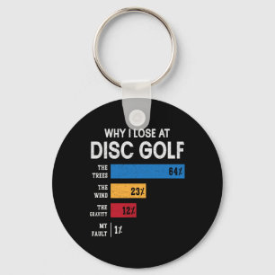 Funny Disc Golf Player Humour Why I Lose At Disc G Key Ring