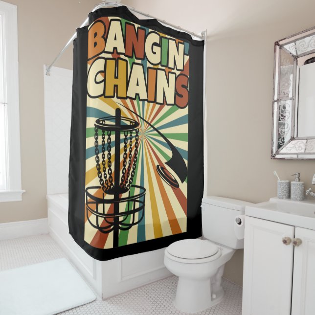 Funny Disc Golf Player Saying I Bangin' Chains Shower Curtain (In Situ)