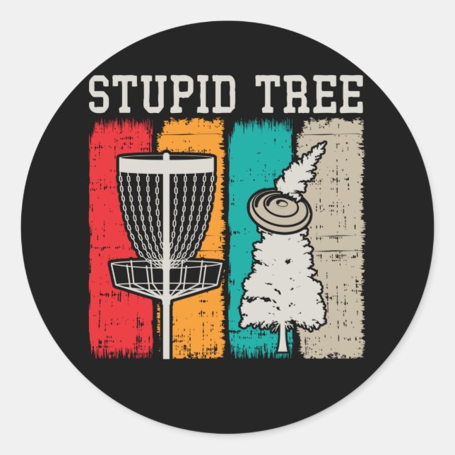 Funny Disc Golf Player Sport Frisbee Disc Golfing Classic Round Sticker (Front)