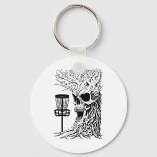 Funny Disc Golf Player Stupid Guardian Trees Skull Key Ring