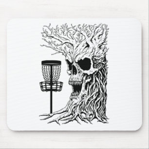 Funny Disc Golf Player Stupid Guardian Trees Skull Mouse Mat