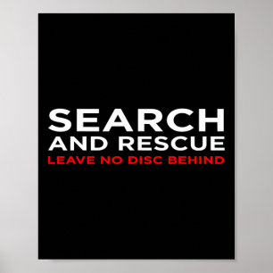 Funny Disc Golf Retro Frisbee Search And Rescue Poster