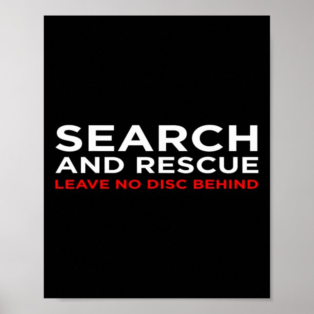 Funny Disc Golf Retro Frisbee Search And Rescue  Poster (Front)