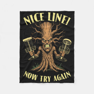 Funny Disc Golf Sket Guardian Tree Nice Line Try A Fleece Blanket