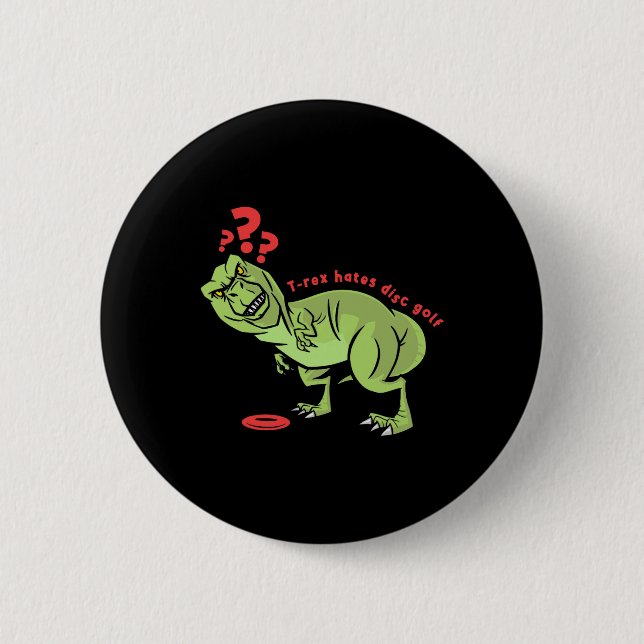 Funny Disc Golf T Rex Kids  6 Cm Round Badge (Front)