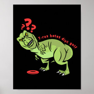 Funny Disc Golf T Rex Kids Poster