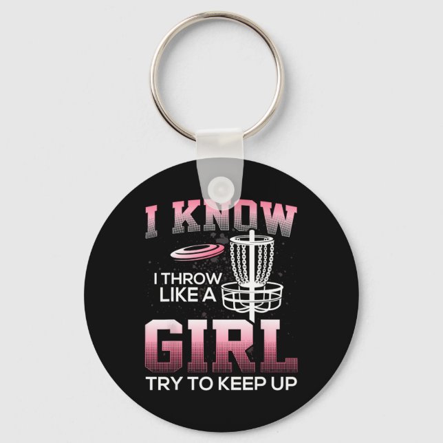 Funny Disc Golf Tee Gifts For Disc Golfers Frisbee Key Ring (Front)