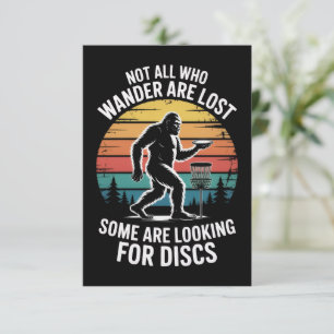 Funny Disc Golf Vintage Bigfoot Golfer Dad Frisbee Invitation