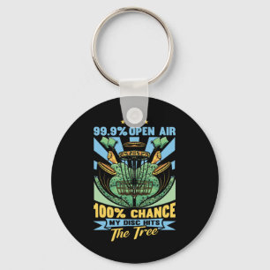 Funny Disc Golfer Frisbee Golf Player Key Ring