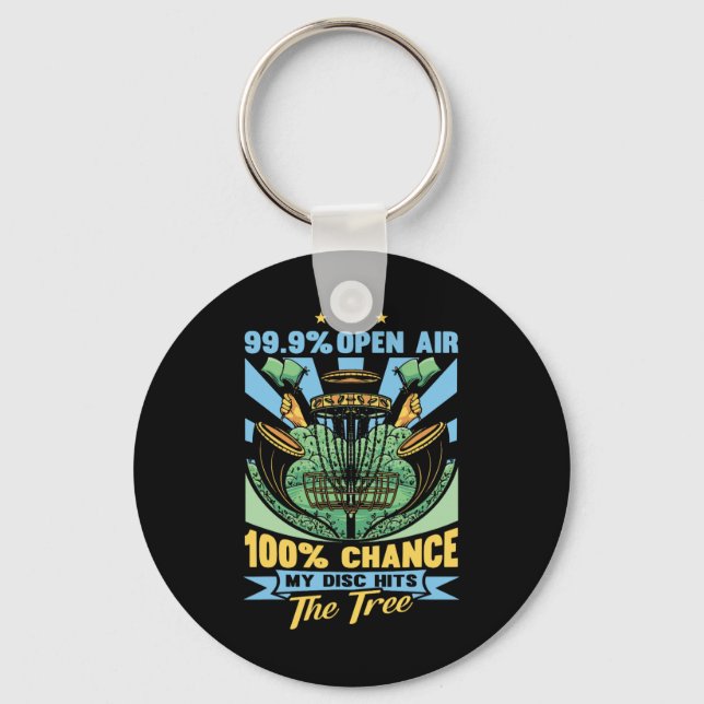 Funny Disc Golfer Frisbee Golf Player  Key Ring (Front)