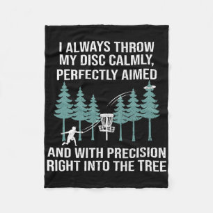 Funny Disc Golfing Frolfing Joke With Disc Golf Tr Fleece Blanket