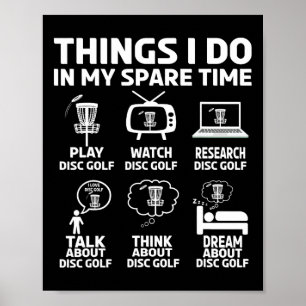 Funny Disc Golfing Frolfing Joke With Disc Golf Tr Poster