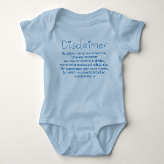 Funny Disclaimer- Boy Baby Bodysuit
