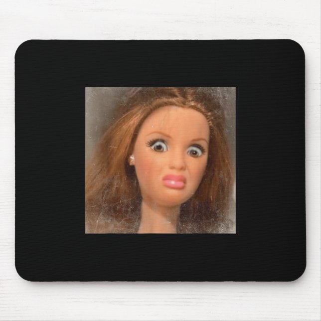 Funny Disgusting Doll Face Meme _1  Mouse Mat (Front)