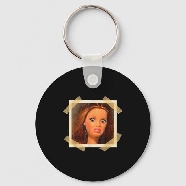 Funny Disgusting Doll Face Meme Hilarious Sarcasti Key Ring (Front)