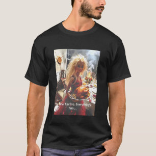 Funny Disgusting Doll face Meme It's Fine I'm Fine T-Shirt
